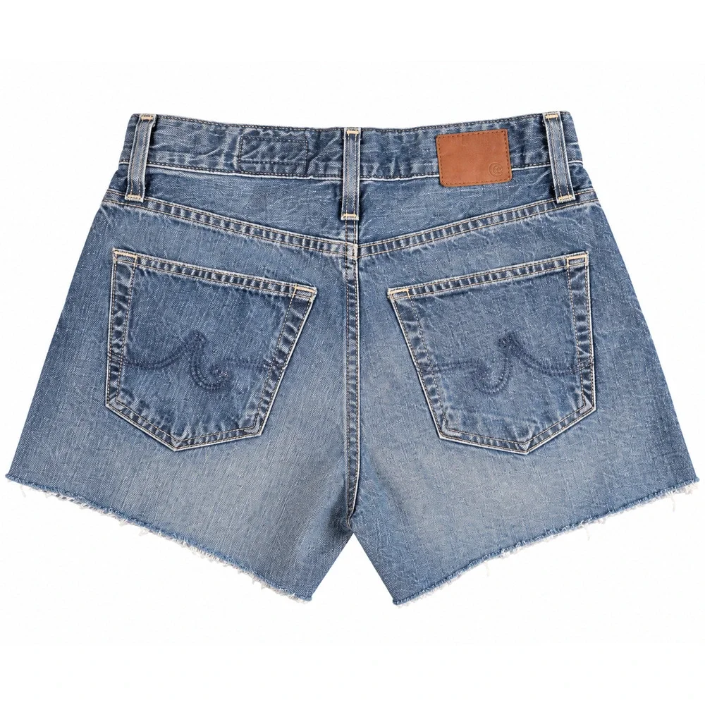 AGOLDE Parker High Rise Relaxed Cutoff Denim Shorts Blue Size 25